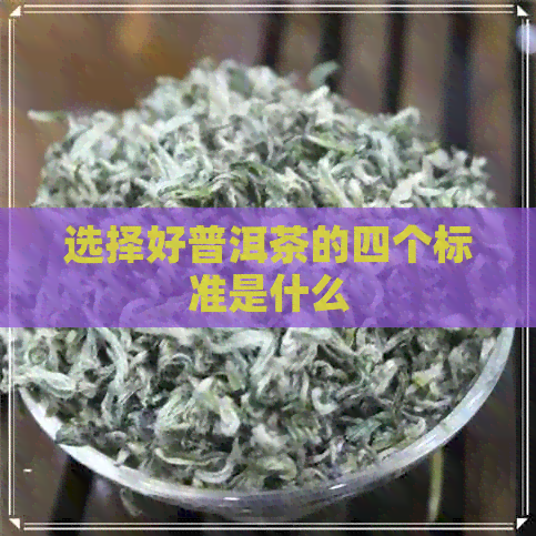 选择好普洱茶的四个标准是什么