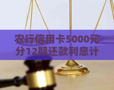 农行信用卡5000元分12期还款利息计算方式