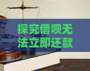 探究借呗无法立即还款的原因及解决办法：用户常见问题解答