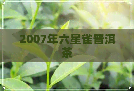 2007年六星雀普洱茶