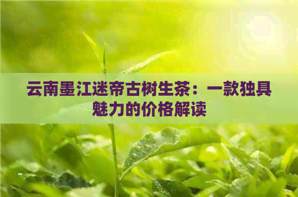 云南墨江迷帝古树生茶：一款独具魅力的价格解读