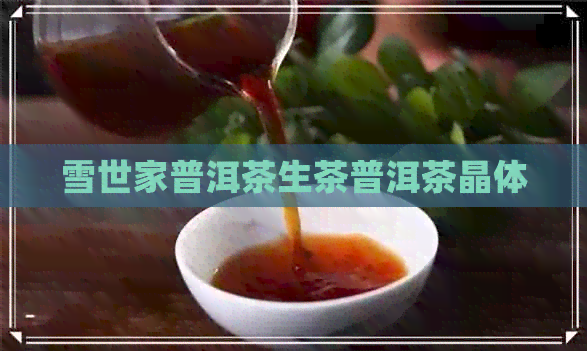 雪世家普洱茶生茶普洱茶晶体