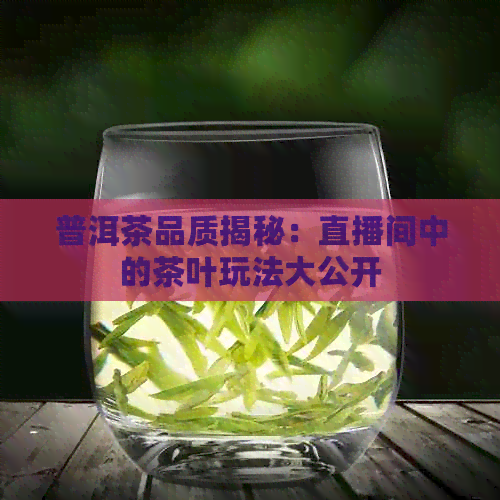 普洱茶品质揭秘：直播间中的茶叶玩法大公开