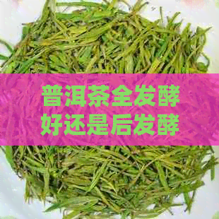 普洱茶全发酵好还是后发酵好：喝过才知道，哪个更适合你？