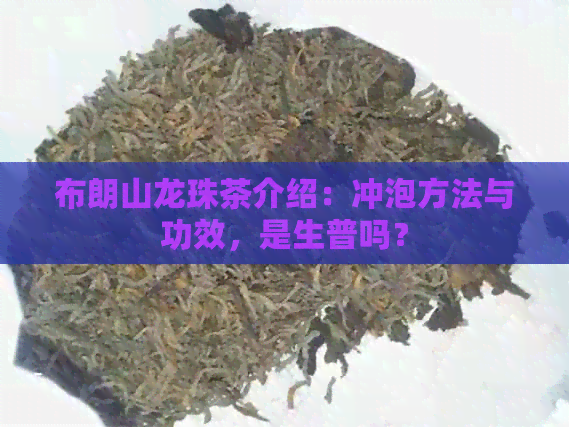 布朗山龙珠茶介绍：冲泡方法与功效，是生普吗？