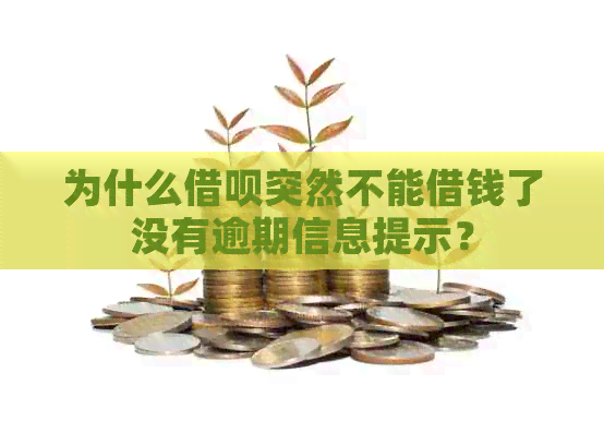 为什么借呗突然不能借钱了没有逾期信息提示？