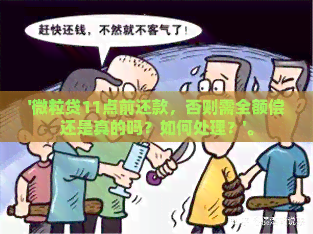 '微粒贷11点前还款，否则需全额偿还是真的吗？如何处理？'。