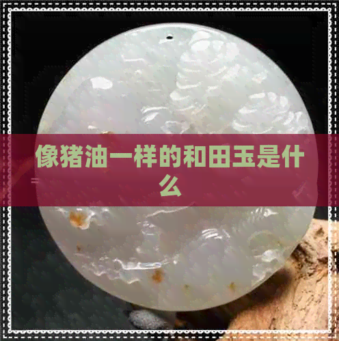 像猪油一样的和田玉是什么