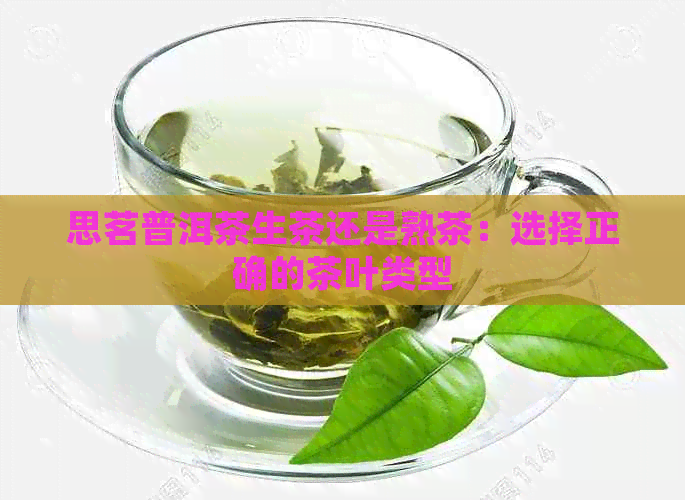 思茗普洱茶生茶还是熟茶：选择正确的茶叶类型