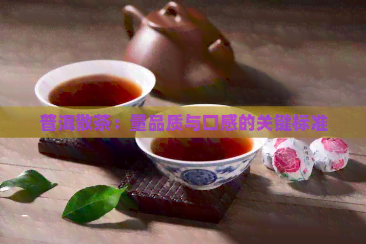 普洱散茶：量品质与口感的关键标准