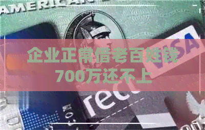 企业正常借老百姓钱700万还不上