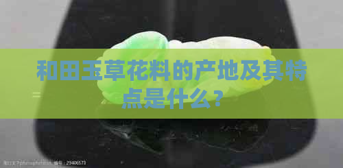 和田玉草花料的产地及其特点是什么？