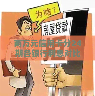 两万元信用卡分24期各银行利息对比及每期还款金额