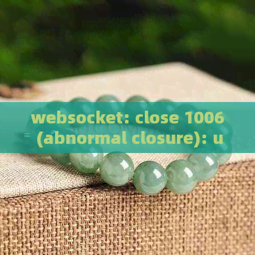 websocket: close 1006 (abnormal closure): unexpected EOF