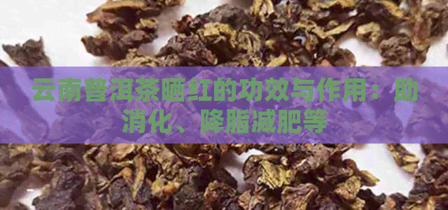 云南普洱茶晒红的功效与作用：助消化、降脂减肥等