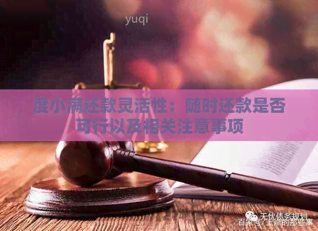 度小满还款灵活性：随时还款是否可行以及相关注意事项