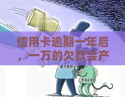 信用卡逾期一年后，一万的欠款会产生多少利息？