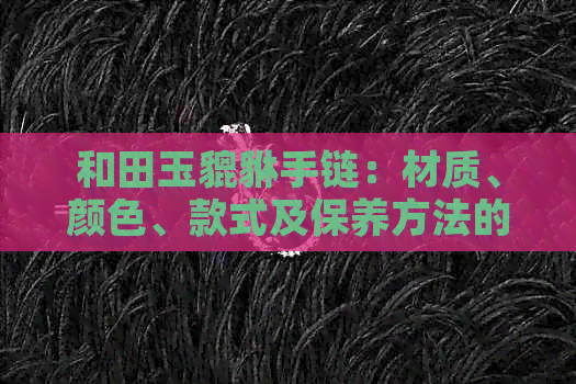 和田玉貔貅手链：材质、颜色、款式及保养方法的全面指南