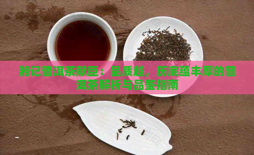 湘记普洱茶献臣：品质越，历底蕴丰厚的普洱茶解析与品鉴指南