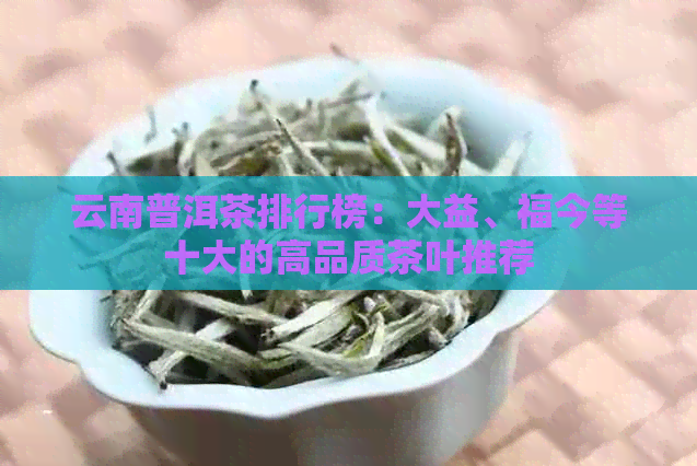 云南普洱茶排行榜：大益、福今等十大的高品质茶叶推荐