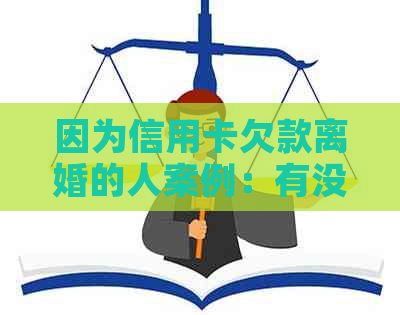 因为信用卡欠款离婚的人案例：有没有这样的情况？