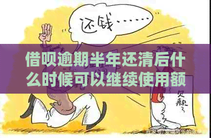 借呗逾期半年还清后什么时候可以继续使用额度？