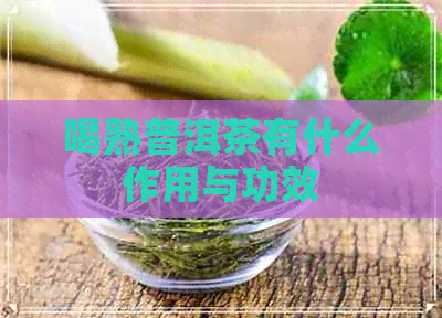 喝熟普洱茶有什么作用与功效