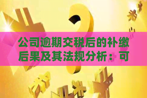 公司逾期交税后的补缴后果及其法规分析：可能产生的法律责任与信用影响