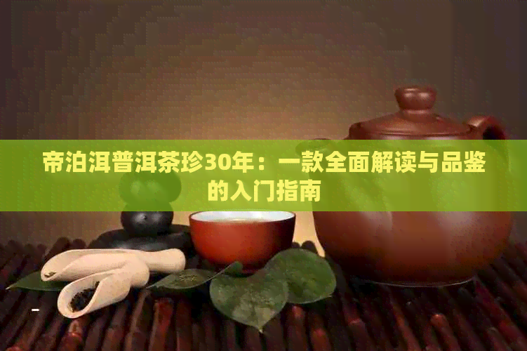 帝泊洱普洱茶珍30年：一款全面解读与品鉴的入门指南