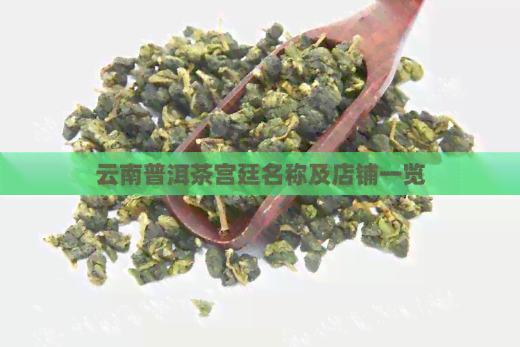 云南普洱茶宫廷名称及店铺一览