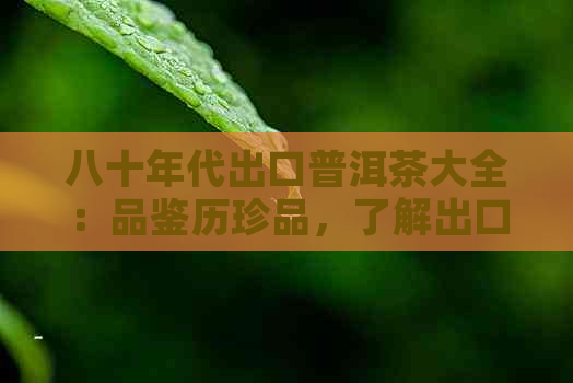 八十年代出口普洱茶大全：品鉴历珍品，了解出口市场与文化影响