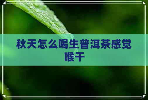 秋天怎么喝生普洱茶感觉喉干