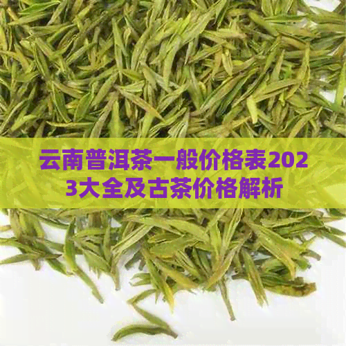 云南普洱茶一般价格表2023大全及古茶价格解析