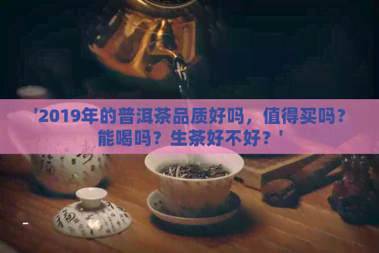 '2019年的普洱茶品质好吗，值得买吗？能喝吗？生茶好不好？'