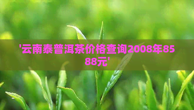 '云南泰普洱茶价格查询2008年8588元'