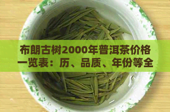 布朗古树2000年普洱茶价格一览表：历、品质、年份等全方位解析