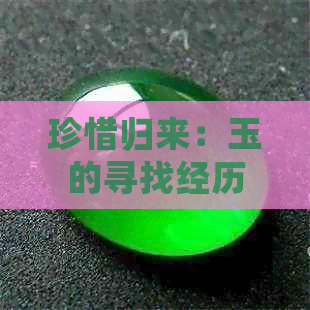 珍惜归来：玉的寻找经历与后续处理