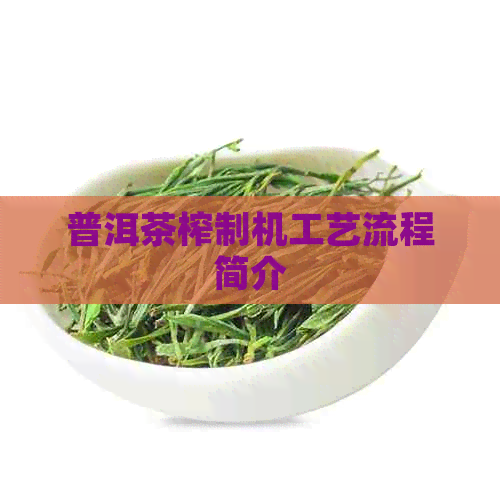 普洱茶榨制机工艺流程简介