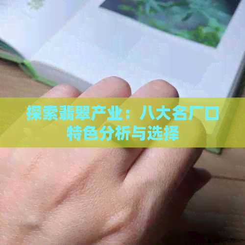 探索翡翠产业：八大名厂口特色分析与选择