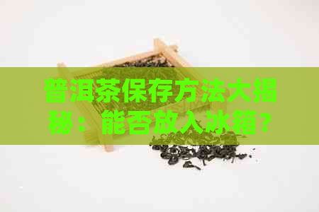 普洱茶保存方法大揭秘：能否放入冰箱？如何正确存以保持其品质和口感？