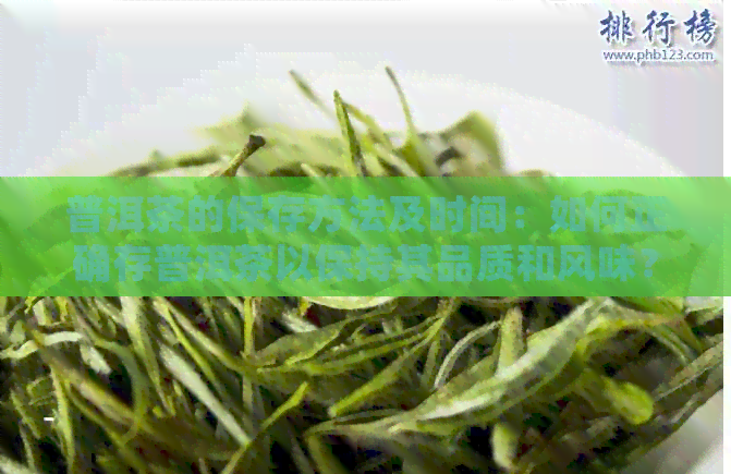 普洱茶的保存方法及时间：如何正确存普洱茶以保持其品质和风味？