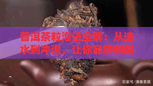 普洱茶粒泡法全解：从选水到冲泡，让你品尝到喝的普洱茶