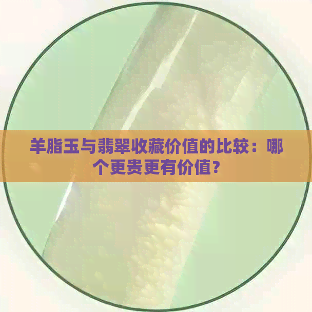 羊脂玉与翡翠收藏价值的比较：哪个更贵更有价值？