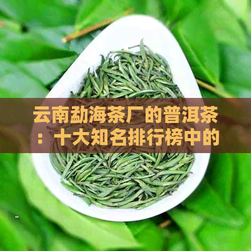 云南勐海茶厂的普洱茶：十大知名排行榜中的独特产品和历工艺