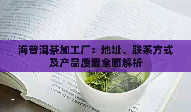 海普洱茶加工厂：地址、联系方式及产品质量全面解析