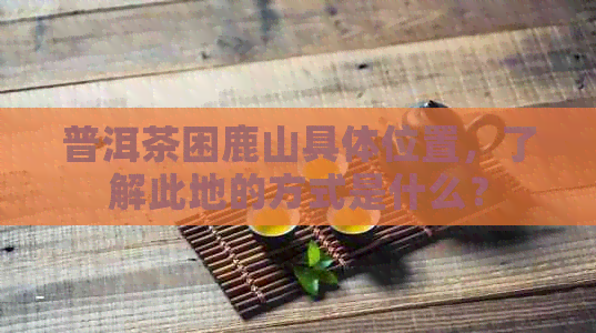 普洱茶困鹿山具     置，了解此地的方式是什么？