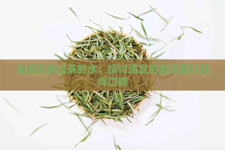 泡黑茶普洱茶的水：探讨适宜的度范围以获得口感