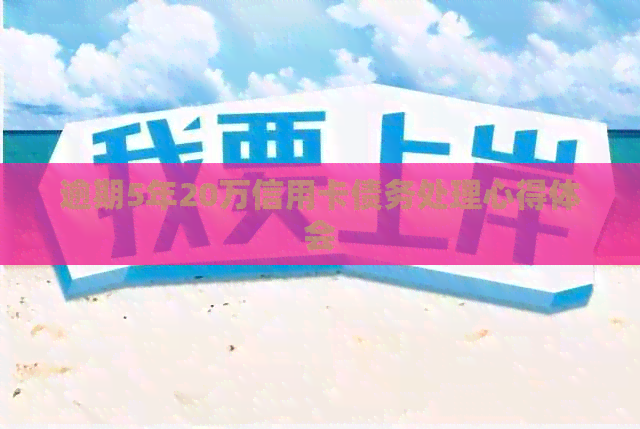 逾期5年20万信用卡债务处理心得体会