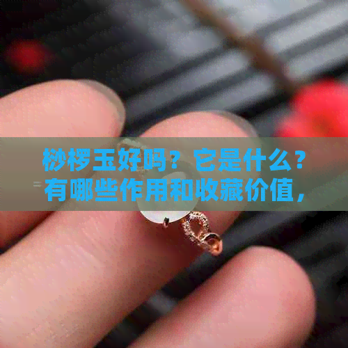 桫椤玉好吗？它是什么？有哪些作用和收藏价值，又是如何形成的呢？