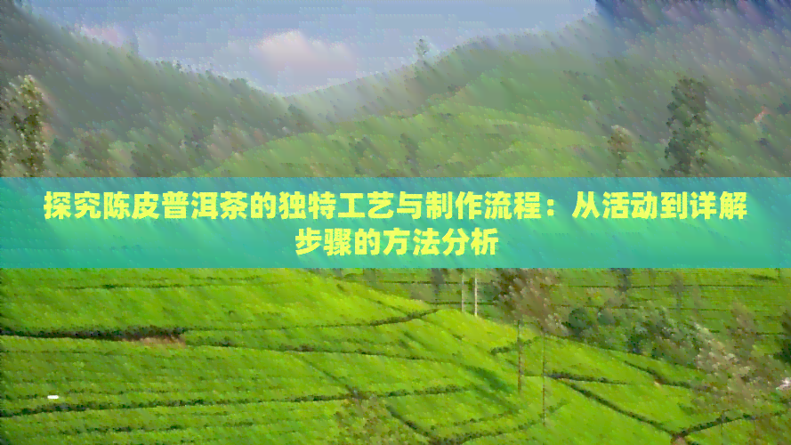 探究陈皮普洱茶的独特工艺与制作流程：从活动到详解步骤的方法分析